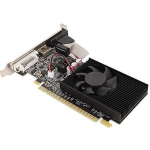 GT730 Grafische Kaart, 2G 64bit DDR3 Slanke Grafische Kaart met Enkele Ventilator met VGA-, DVI-poorten, Snelle Koeling, Ondersteuning voor Interconnectie van Meerdere Schermen,