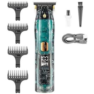 Tondeuses voor mannen, tondeuse waterdichte tondeuse draadloze haarsnijmachine T-Blade kapsel transparant nul snijmachine