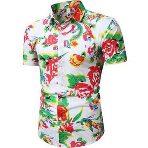Bloemen Casual Strand Shirt sa-9052, Groen, M