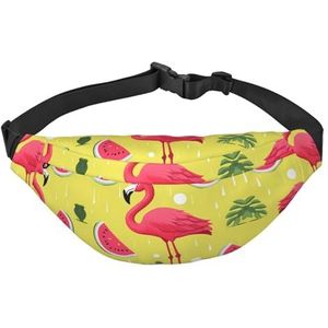 Flamingo en watermeloen heuptasje voor mannen vrouwen crossbody tassen mode heuptas borsttas verstelbare riemtas, zwart, één maat, Zwart, Eén maat