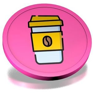 CombiCraft Koffie-To-Go consumptiemunten pink - munten met een opdruk van koffiebeker to go - diameter 29 mm - verpakking 100 stuks - handig betaalmiddel voor festivals, evenementen en horeca