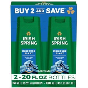 Irish Spring Moisture Blast Body Wash voor mannen, 20 Fl Oz (Pack van 2)