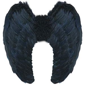 Yummy Bee Angel Fairy Wings Kostuum Fancy Dress Large 60 x 40 Zwart Wit Rood Deluxe Echte Veren (zwart)