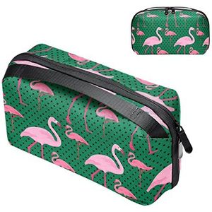 Draagbare Elektronische Organizer Pouch Bags Roze Flamingo Reis Kabel Opbergtas voor Harde Schijven, USB, SD-kaart, Lader, Power Bank, Oortelefoon