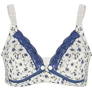 Zerodis voedingsbeha Floral Lace voedingsbeha katoen open voorkant voor zwangere vrouwen Dameskleding zonder stalen ringen (40/90 blauw)