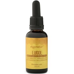 DIOXNATUR® Lugol-oplossing, 5% farmaceutische kwaliteit, 100 ml, druppels vloeibaar jodium en kaliumjodide met nauwkeurige doseerpipet