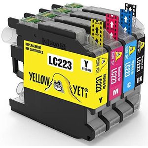 Yellow Yeti 4 stuks Vervanging voor Brother LC223 Inktcartridges Compatibel met Brother DCP-J4120DW MFC-J5320DW MFC-J5620DW MFC-J4420DW MFC-J4620DW MFC-J4625DW MFC-J680DW MFC-J5720DW MFC-J480DW