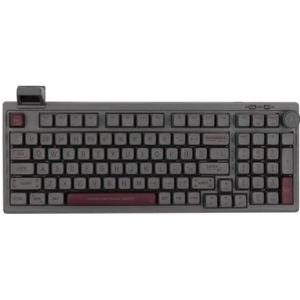 QPSJXN RT100 97 95% sleutel mechanisch toetsenbord gemonteerd op afdichting met personaliseerbaar display Bluetooth 5.0, 2,4 g draadloze connectiviteit en bekabelde connectiviteit (diepgrijs)