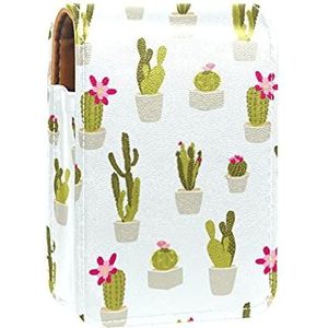 Make-up Lipstick Case voor Buiten Zwart en Roze Pauw Draagbare Lipstick Organizer met Spiegel Dames Mini Make-up Tas Neemt Tot 3 Lippenstift, Veelkleurig-6, 9.5x2x7 cm/3.7x0.8x2.7 in,