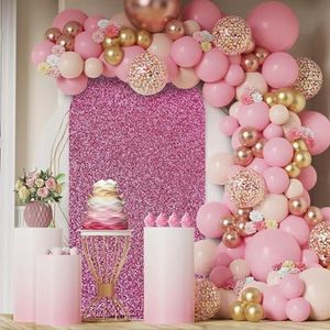 Achtergrond Zilverachtige Glitter Boog 2-zijdige Fit Ronde Top Verjaardag Bruiloft Bruids Douche Evenementen Party Achtergrond Decor Foto bruiloft boog cover Boog Muur Achtergrond Cover