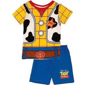 Disney Toy Story Woody jongens pyjamaset | Woody cowboykostuum PJ's voor kinderen | Sheriff Woody Design T-shirt en korte korte broek | Officiële Toy Story-merchandise | Perfect loungewear-cadeau