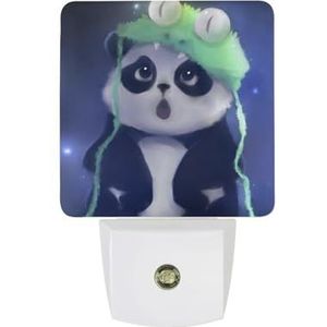 Kikker Hoed Panda Warm Wit Nachtlampje Plug In Muur Schemering naar Dawn Sensor Lichten Binnenshuis Trappen Hal