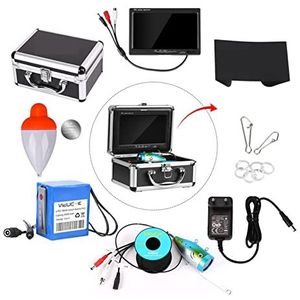 Onderwaterviscamera, Viszoeker onderwater visserijcamera 7 inch 100 0TVL Waterdichte video onderwatercamera 12 PC'S Infraroodlamp IJS Vissen(4500mAH 30m DVR 16G)
