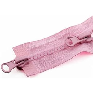 Ritsen 3-delige jas met ritssluiting Dubbele ritssluiting Kleding Rits Accessoires Slaapzak Tweeweg dubbele open ritssluiting(Pink,80CM-5#)