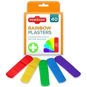 40 Treat & Ease Rainbow Sticking Pleisters Was Proof Kleurrijke Non Stick Pad