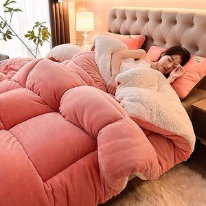 Eenpersoons-dubbel dekbed, Sherpa-fleece dekbed, dik lamsfluwelen dekbed, superzacht warm, gezellig gewatteerd beddengoed, Sherpa-dekbed behoorlijk warm op koude nachten (B 180x220cm(3.5kg))