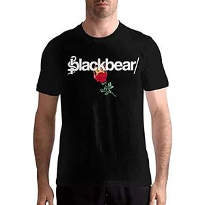 Mens Black-Bear Round Neck Pure Cotton Short Sleeve Comfortable Adult T-Shirt Top T-shirts & overhemden(X-Large)