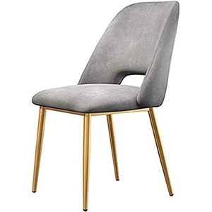 GEIRONV 1 stks moderne fluwelen eetkamerstoelen, metalen poten zacht kussen make-up stoelen antislip eetkamerstoelen keuken woonkamer stoelen Eetstoelen (Color : Light gray, Size : 43x46x81cm)