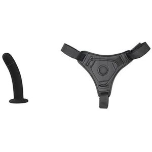 Beginner to Expert | Unisex Strap On Dildo Harness Kit Option | 5 to 7in Silicone Strap On for Pegging Play | Adjustable Harness | Anal Dildo Adult Sex Toy | Waterproof | Black (With Belt, M)