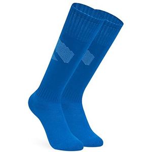 CityComfort Sportsokken voor kinderen, lange voetbalkousen voor kinderen, knielang, 4-13 jaar, Blauw - 1 verpakking, 31-36