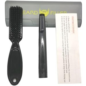 Baard Potlood Borstel Kit Waterdicht 4-Tip Vulpen Vuller Haar Styling Wenkbrauw Make-Up Tool, Donkerbruin