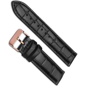 dayeer Horlogeband voor DW Horlogeband voor Daniel For Wellington Horlogeband met roségouden gesp (Color : Rose-black a, Size : 20mm)