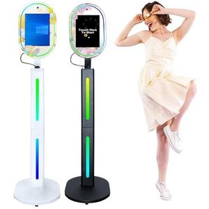 WideMeet 13,3 inch draagbare spiegel fotocabine met HD-camera, magische spiegel, selfie, photobooth, shell-standaard, machine, touchscreen voor bruiloft, patry (13,3 inch fotocabine, witte machine)