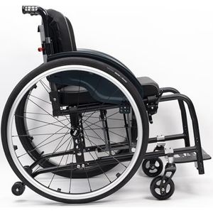Lichtgewicht sportrolstoel voor volwassenen, draagbare opvouwbare zelfrijdende handmatige rolstoel, aluminiumlegering, all-terrain (zwart, 38 cm)