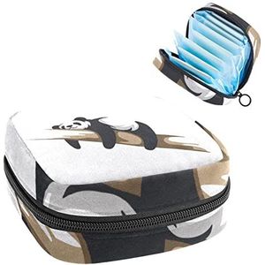 Maandverband Opbergtas,Draagbare maandverband Opbergzak,Panda, Meerkleurig, 4.7x6.6x6.6 in/12x17x17 cm