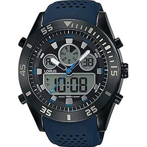 Lorus Sport herenhorloge chronograaf roestvrij staal en kunststof met siliconen band R2337LX9, armband