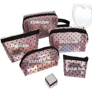 packing cubes Bolsa De Maquillaje De Malla Transparente Para Mujer, Bolsa De Almacenamiento De Cosméticos Portátil Multifunción, Organizador De Lápiz Labial De Tocador Para Mujer cubes travel (Color