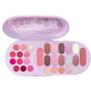 Pupa Make My Day Plus Blush, lippenstift, gloss, oogschaduw, concealer en highlighter, 29 stuks voor gezicht, ogen en lippen, perfect voor thuis of op reis, in 3 kleurvarianten (001 violet)