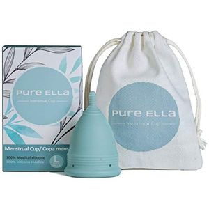 Pure Ella Menstruatiecup - Herbruikbare Zachte Siliconen Menstruatiecup - 12 Uur Dragen - Medische Kwaliteit & BPA-vrije Siliconen Cup - Milieuvriendelijk en Hypoallergeen Vrouwelijke Hygiëne - Maten XS, S, L