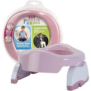 Kalencom Potette Plus 2-in-1 reispotje en trainerstoel - tweevoudig zindelijkheidstraining toiletbril - draagbaar potje voor peuterreizen - met duurzame, vergrendelbare poten en spatbescherming -