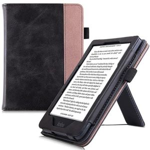 E-book beschermhoes Case for Kobo Clara HD - met standaard/handriem, PU-lederen beschermhoes met magnetische sluiting en automatische slaap-/waakfunctie e-book cases (Color : Rock Black, Size : For