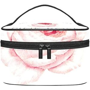 Make-up Organizer Bag, Travel Makeup Bag Organizer Case Draagbare Cosmetische Tas voor Vrouwen en Meisjes Toiletries Roze Rose, Meerkleurig, 22.5x15x13.8cm/8.9x5.9x5.4in
