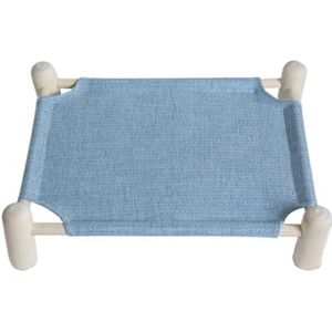 Huisdier bed Hut Hondenkampbed Zomer Massief hout Afneembaar hondenbed Huisdierbed Kattenbed Vier seizoenen Universeel nachtkastje Kattenbed Huisdier bed katten Nest(Green,M-(60 * 48))