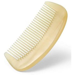 Fijne Tand Haar Kam Premium Natuurlijke Schapen Hoorn Kam 100% Handgemaakte Anti Statische Haar Ontklitter Kam Halve cirkel Pocket Kam (Semicircle STY1)