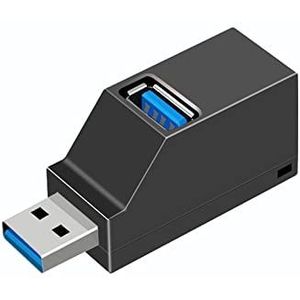 USB 3.0/2.0 HUB Adapter Extender Mini Splitter 3 Poorten Hoge snelheid U Schijflezer for Pc Laptop mobiele telefoon accessoires (Color : Black, Type : USB3.0)