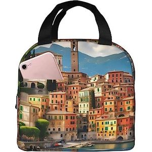Mooie Italië Print Lunch Bag Geïsoleerde Lunch Box Tas Herbruikbare Tote Bag Voor Vrouwen Mannen Werk Kantoor Reizen