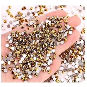 Ik heb het kristal gemaakt, Crystal AB Rhinestone Nail Gems Flatback Multicolor SS4-SS30(Gold hematite,SS16-1440pcs)