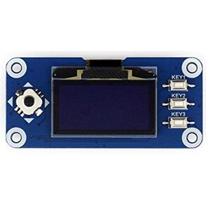 Waveshare Raspberry Pi 1.3-inch OLED-displayhoed met 128 x 64 pixels en ingebouwde controller, communicatie via SPI- of I2C-interface