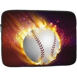 Oranje Softbal Baseball on Fire Laptop Case Laptop Sleeve Laptop Tas voor Vrouwen Mannen Shockproof Beschermende Notebook Case 17 inch