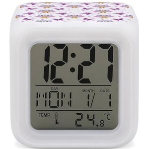 Leuke Uilen Vlinders Digitale Wekker voor Slaapkamer Datum Kalender Temperatuur 7 Kleuren LED Display
