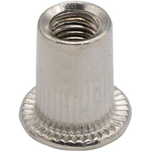 Schroefdraad-inzetmoeren, 304 RVS platverzonken klinkmoer, verschillende maten, verpakking van 50 stuks(M4)