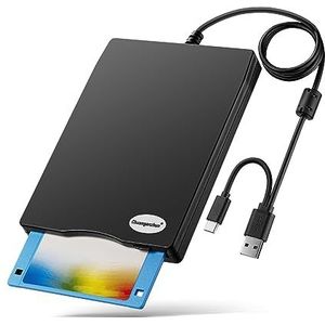 Chuanganzhuo 3,5 ""USB Floppy Disk Drive, 1,44 MB FDD voor PC, Draagbaar, Plug and Play