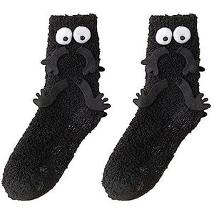 Grappige fuzzy sokken | Gezellige 3D koraal fleece grote ogen grappige sokken - Creatieve bijpassende sokken Warme pantoffelsokken voor winterkoppels Zhenjue