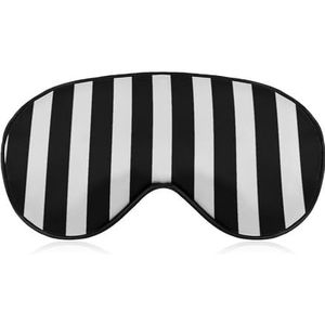 Zwart-wit gestreept slaapmasker met verstelbare riem, comfortabel en zacht oogmasker voor slaaplicht, blokkering, lichtgewicht en ademende oogbedekking voor dames en heren