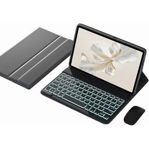 Toetsenbordhoes voor Honor Tablet 8 12-inch, 7-Kleuren Achtergrondverlichting, Magnetisch Afneembaar Draadloos Toetsenbord,zwart