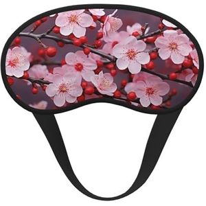 Roze pruimenbloesem slaapmasker zacht comfortabel oogmasker met verstelbare riem verduistering oogslaap schaduwhoes voor vrouwen meisjes mannen reizen yoga dutje ploegendienst werk